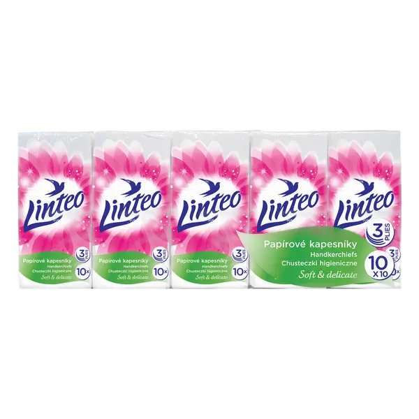 4139_LINTEO PAPIROVE KAPESNIKY 3-VRSTVE BILE 10X10 KS